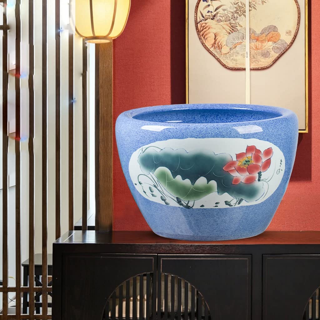 Amazon | フラワーポット中国風セラミックロータス魚培養タンク